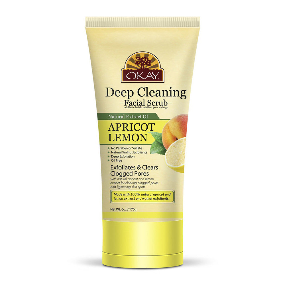 Okay Apricot and Lemon Deep Cleansing Facial Scrub, 6 Oz